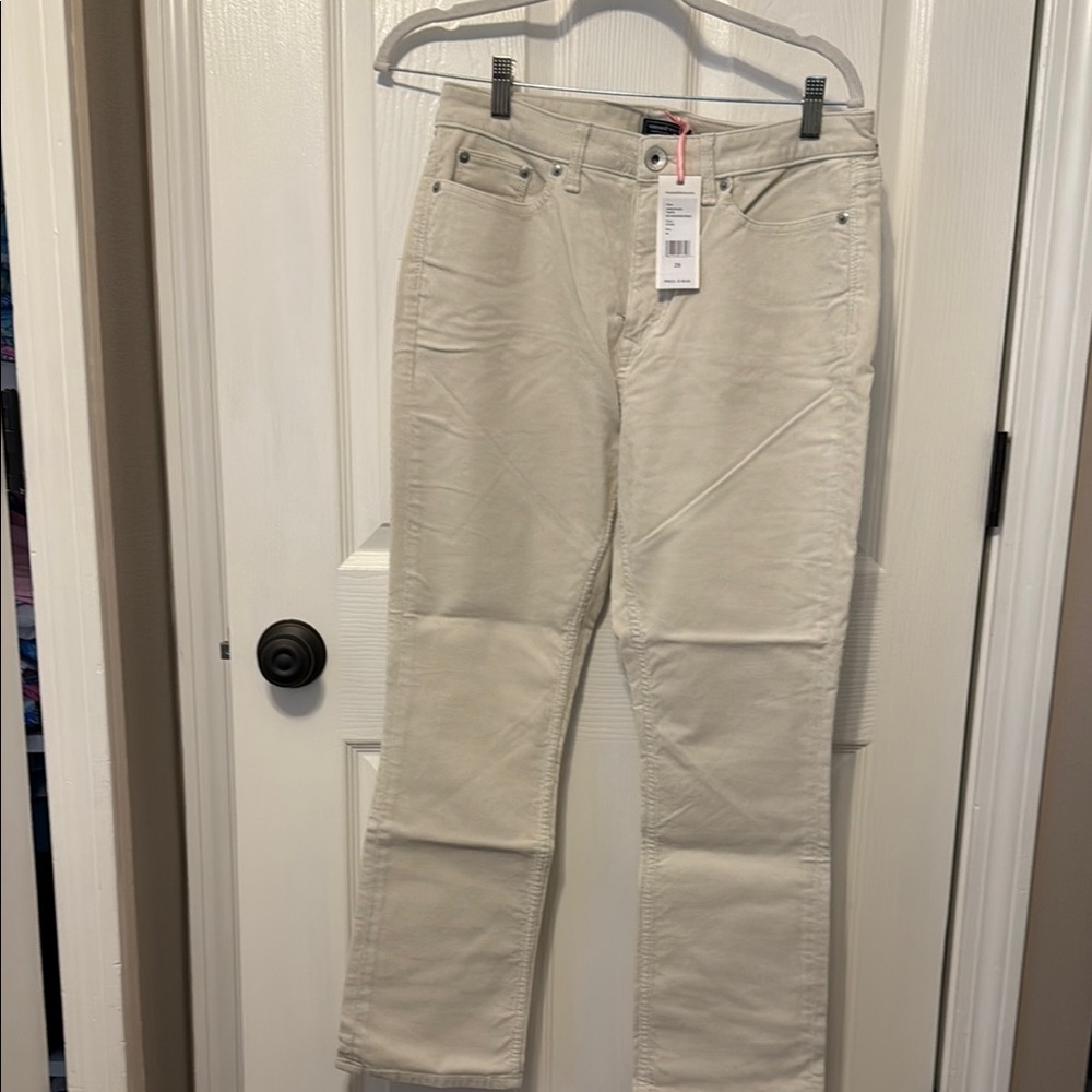 Vineyard Vines Women's Cream Corduroy kick flare high rise